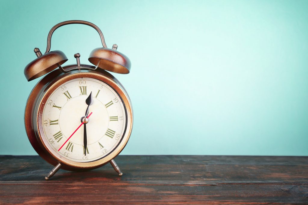 Clock on a table