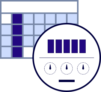 usage billing gauge calendar icon