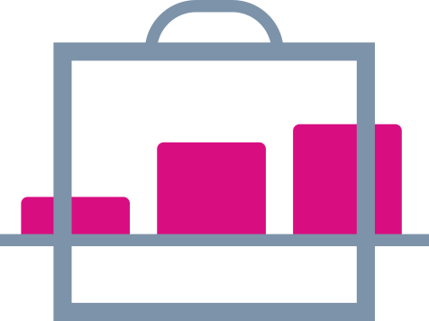 suitcase with bars icon