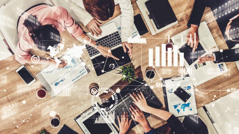 Imaginative Visual Of Business People And Financial Firms Staff